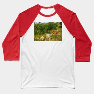 Olive Trees and Wild Flowers on Brac, Croatia Baseball T-Shirt